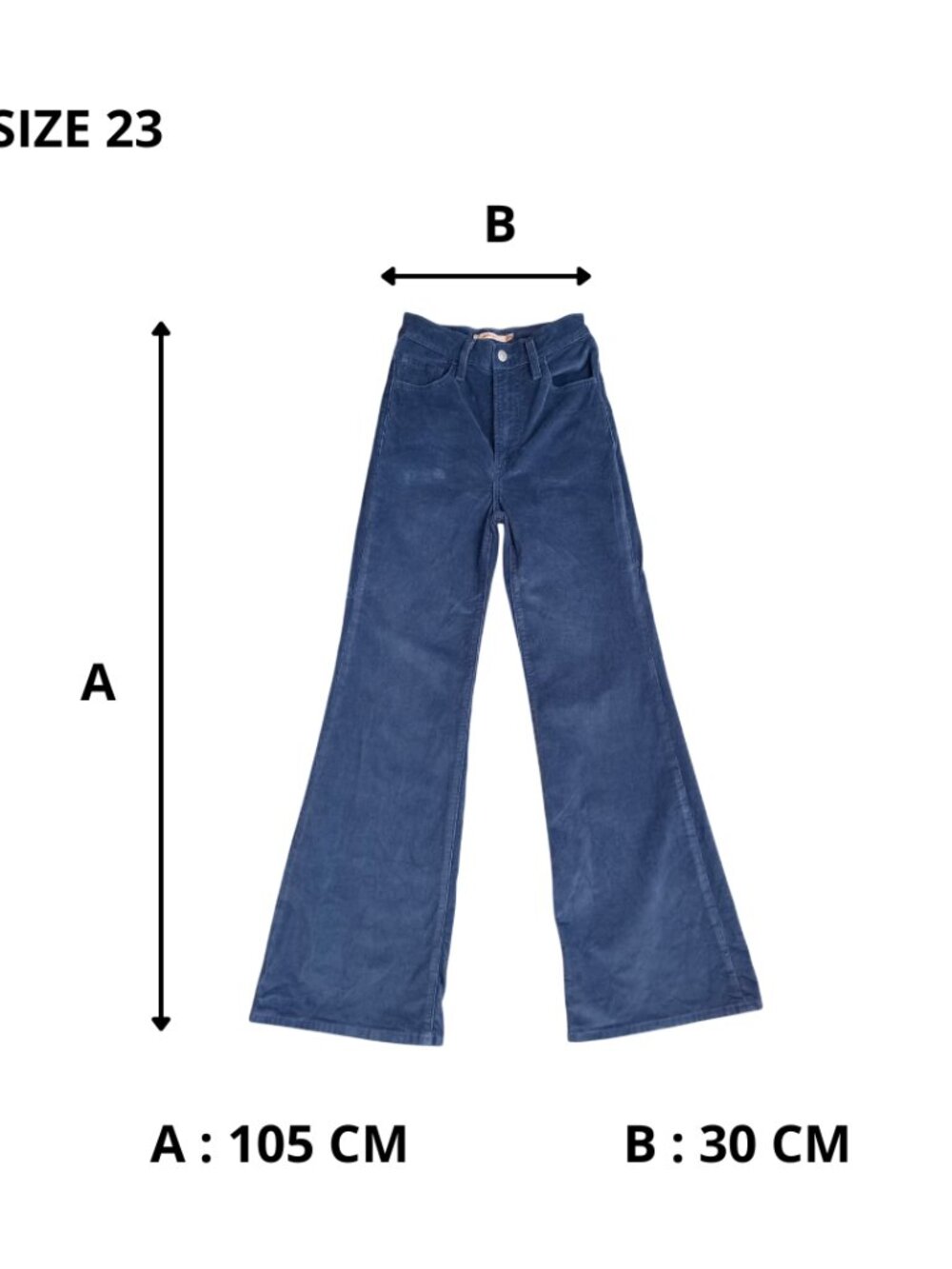 Levi's Premium Ribcage Corduroy Pants - High Rise Wide Leg, Size 23 - Picture 7 of 7